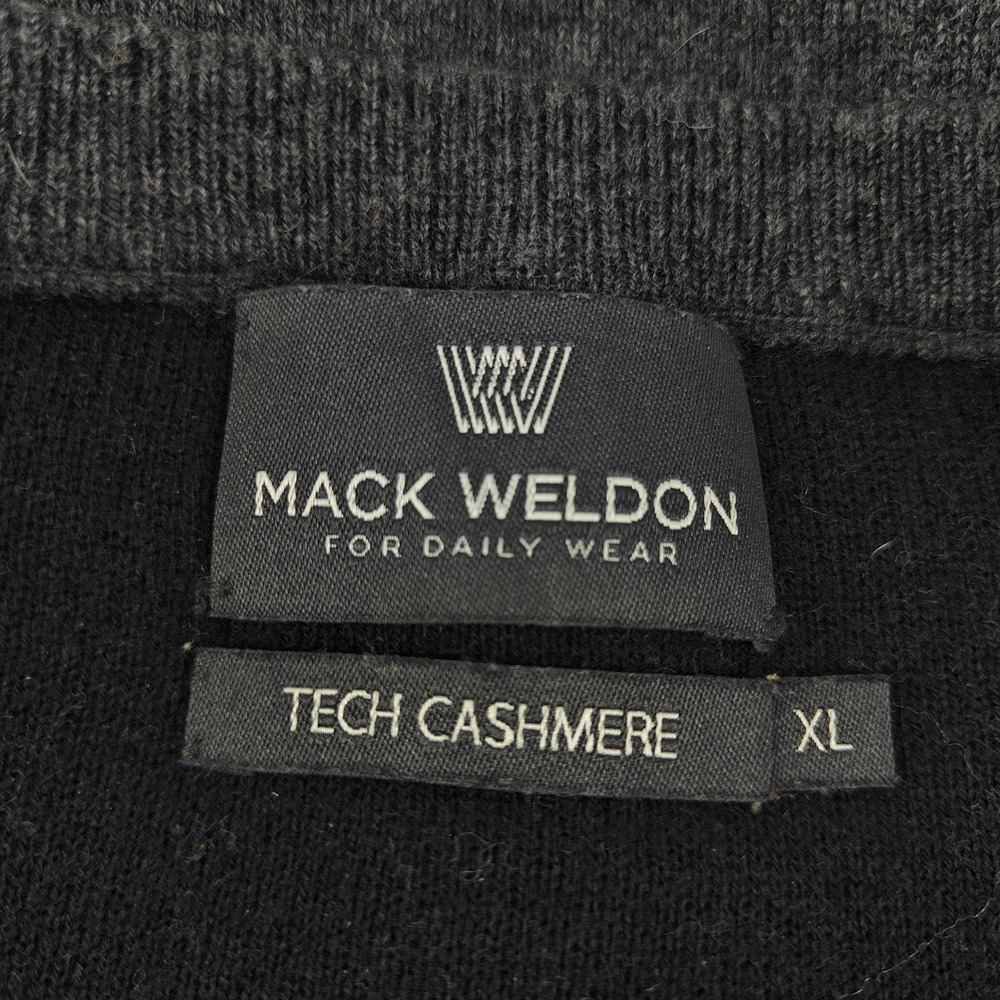 Mack‎ Weldon Tech Cashmere V Neck Sweater Mens XL Dark Gray Merino Wool Blend - Picture 3 of 10